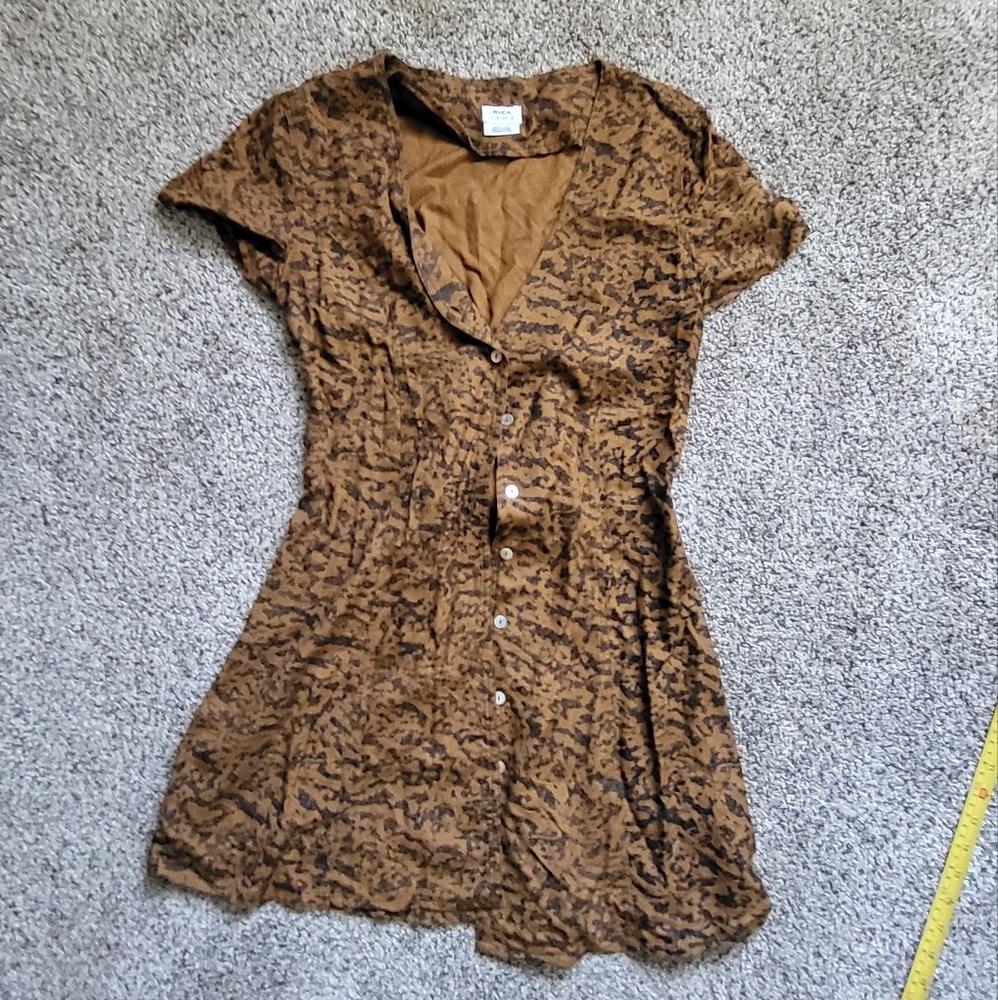 RVCA Brown and Black Mini Dress